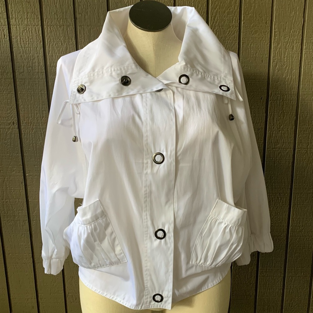 Niotto White Retro Oversized Lightweight Jacket Size Medium